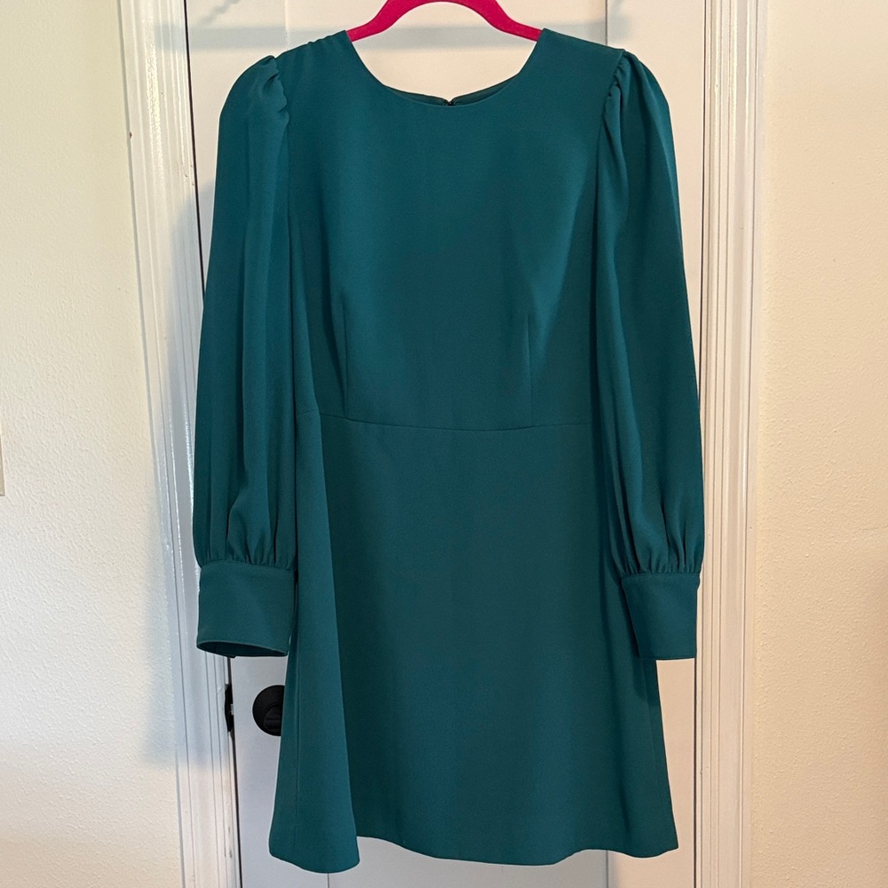 Elegant Teal Long Sleeve Dress